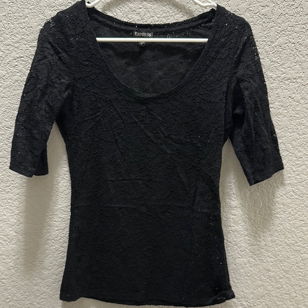 Express Black Lace Women's Top
